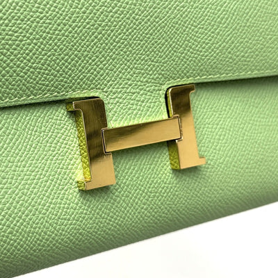 HERMES HERMES Constance long to go Constance long to go Wallet Long Wallet Epson Veil Cricket Green Green Gold Hardware Vaugh Epson