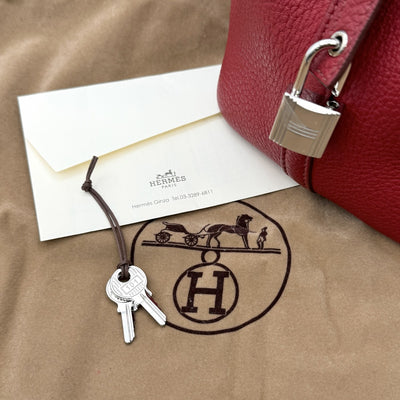 HERMES HERMES Picotin lock PM Picotin lock PM Picotin PM Picotin lock 18 Tote bag Torillon Clemence Rouge Casack Red Red Silver Metal fittings