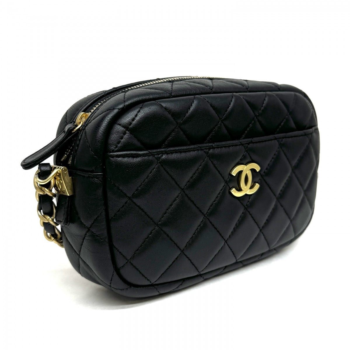 CHANEL CHANEL Matelass? Mini matelasse Mini mat Matelasse 18 Bag Shoulder Bag Lambskin Black Gold Hardware Chain Shoulder Bag Coco Mark