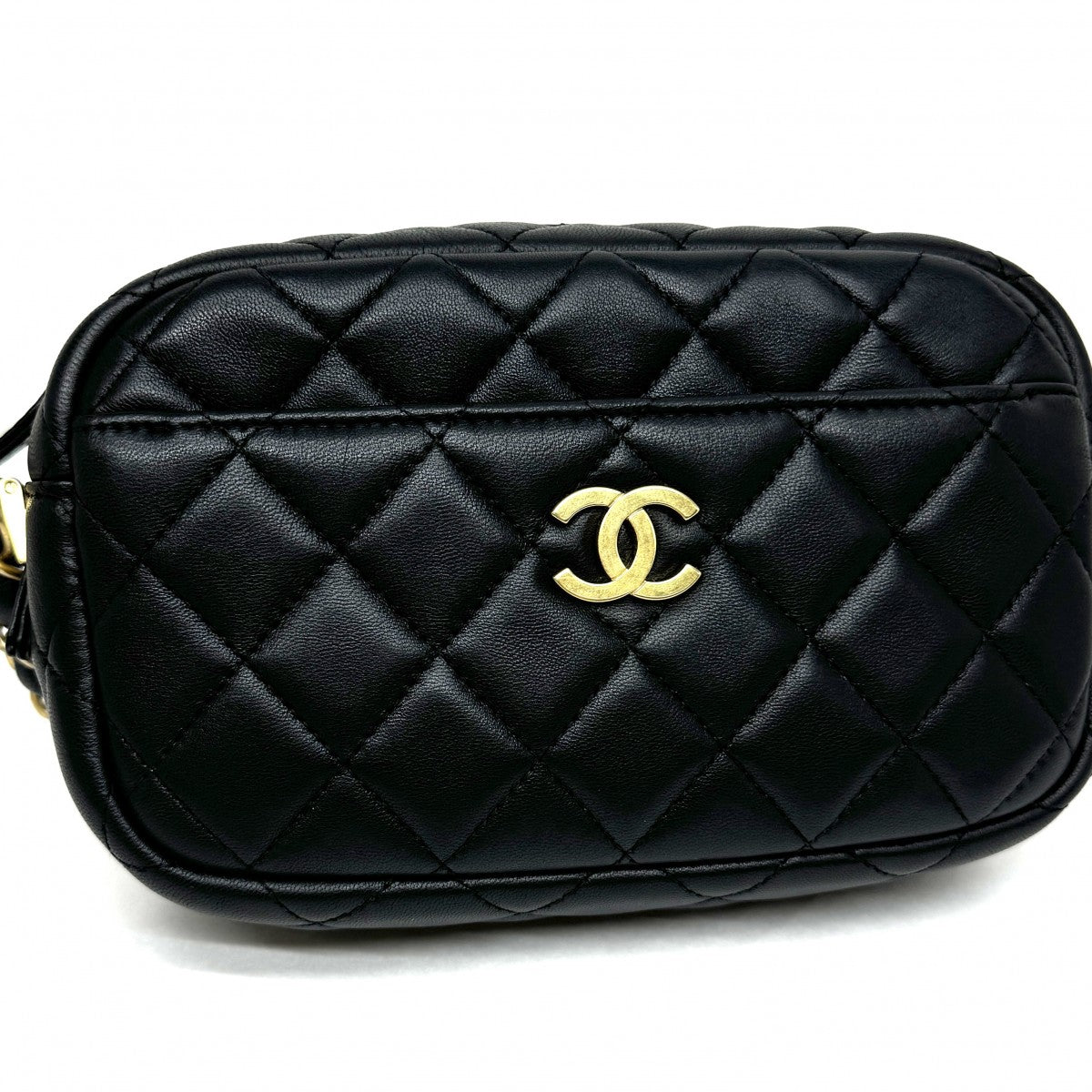 CHANEL CHANEL Matelass? Mini matelasse Mini mat Matelasse 18 Bag Shoulder Bag Lambskin Black Gold Hardware Chain Shoulder Bag Coco Mark