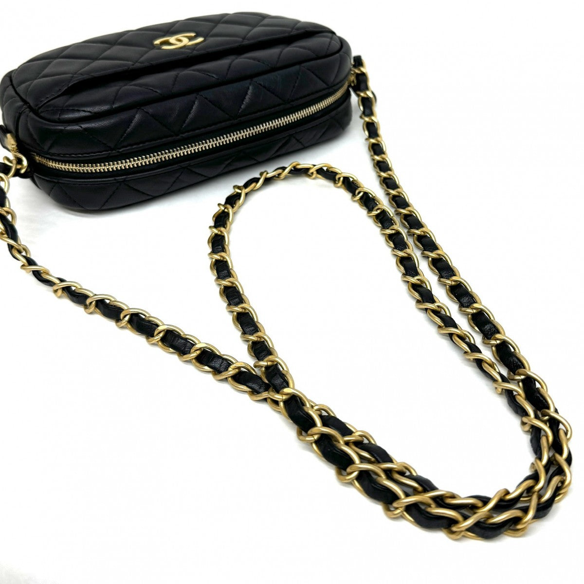 CHANEL CHANEL Matelass? Mini matelasse Mini mat Matelasse 18 Bag Shoulder Bag Lambskin Black Gold Hardware Chain Shoulder Bag Coco Mark