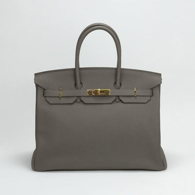 HERMES 헤르메스 Birkin 35 Birkin 35 가방 토트 백 토고 에탄 그레이 골드 하드웨어 핸드백