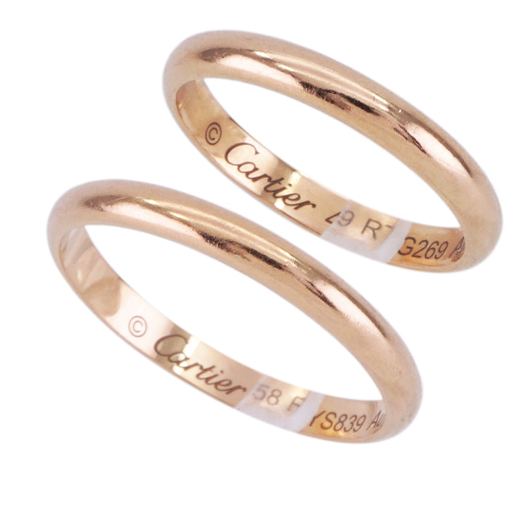 CARTIER Cartier 1895 Wedding Ring 1895 Wedding Ring 1895 WeDDING BAND Ring 750PG Pink Gold Wedding Ring Marriage Ring Pair Ring Pink Gold