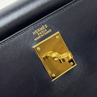 エルメス HERMES ケリー32 ケリー 32 バッグ トートバッグ ショルダーバッグ ボックスカーフ ネイビー ゴールド金具