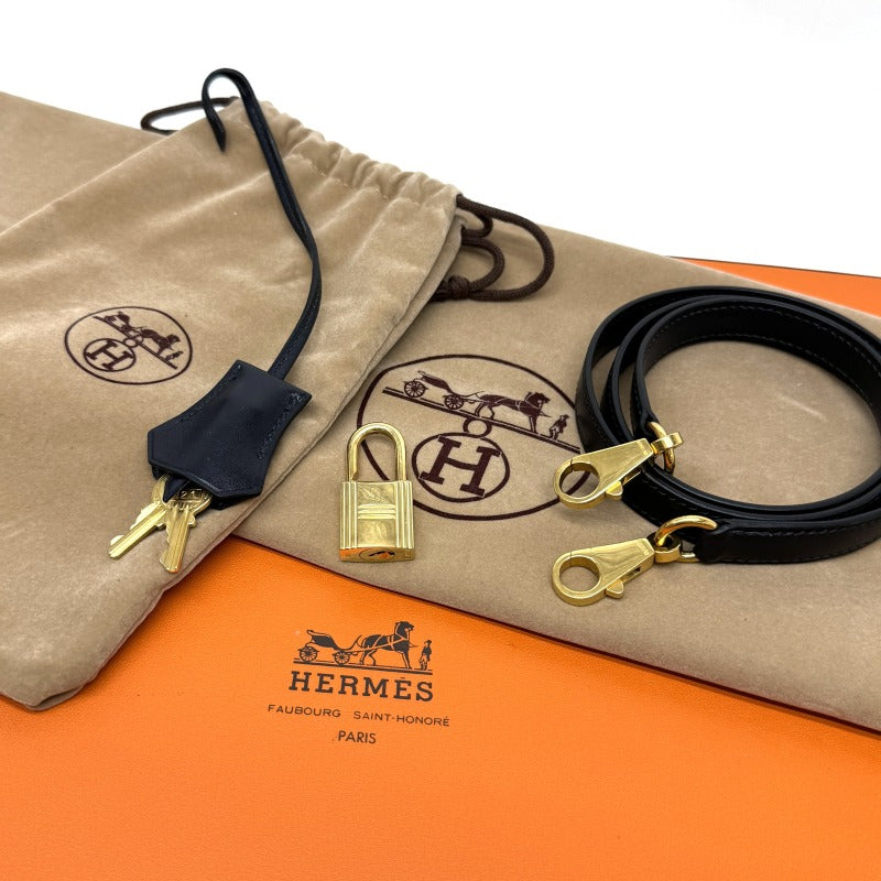 エルメス HERMES ケリー32 ケリー 32 バッグ トートバッグ ショルダーバッグ ボックスカーフ ネイビー ゴールド金具