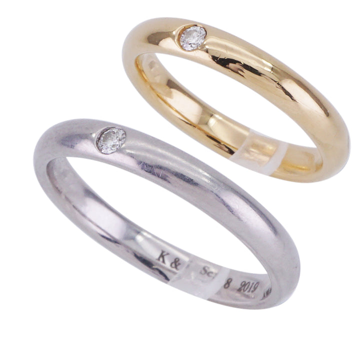 ☆HARRY WINSTON☆ ラウンドマリッジリング ペアリング 750YG