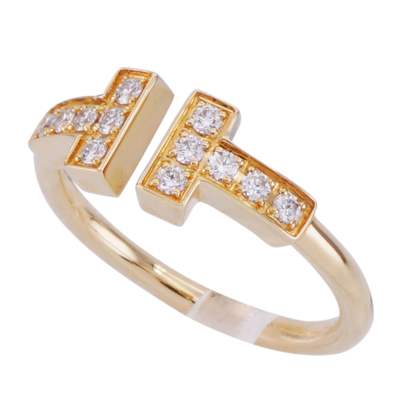 Tiffany & Co. TIFFANY & CO. 다이아몬드 와이어 링 T 와이어 18K 골드 링 750 Gold Diamond Ring T Wire Ring Yellow Gold