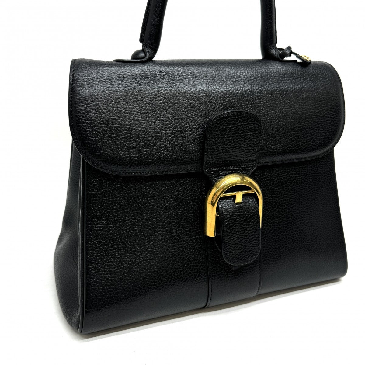 DELVAUX Delvaux Brillon PM Brillon PM 包，手提袋，皮革，黑色，金色配件