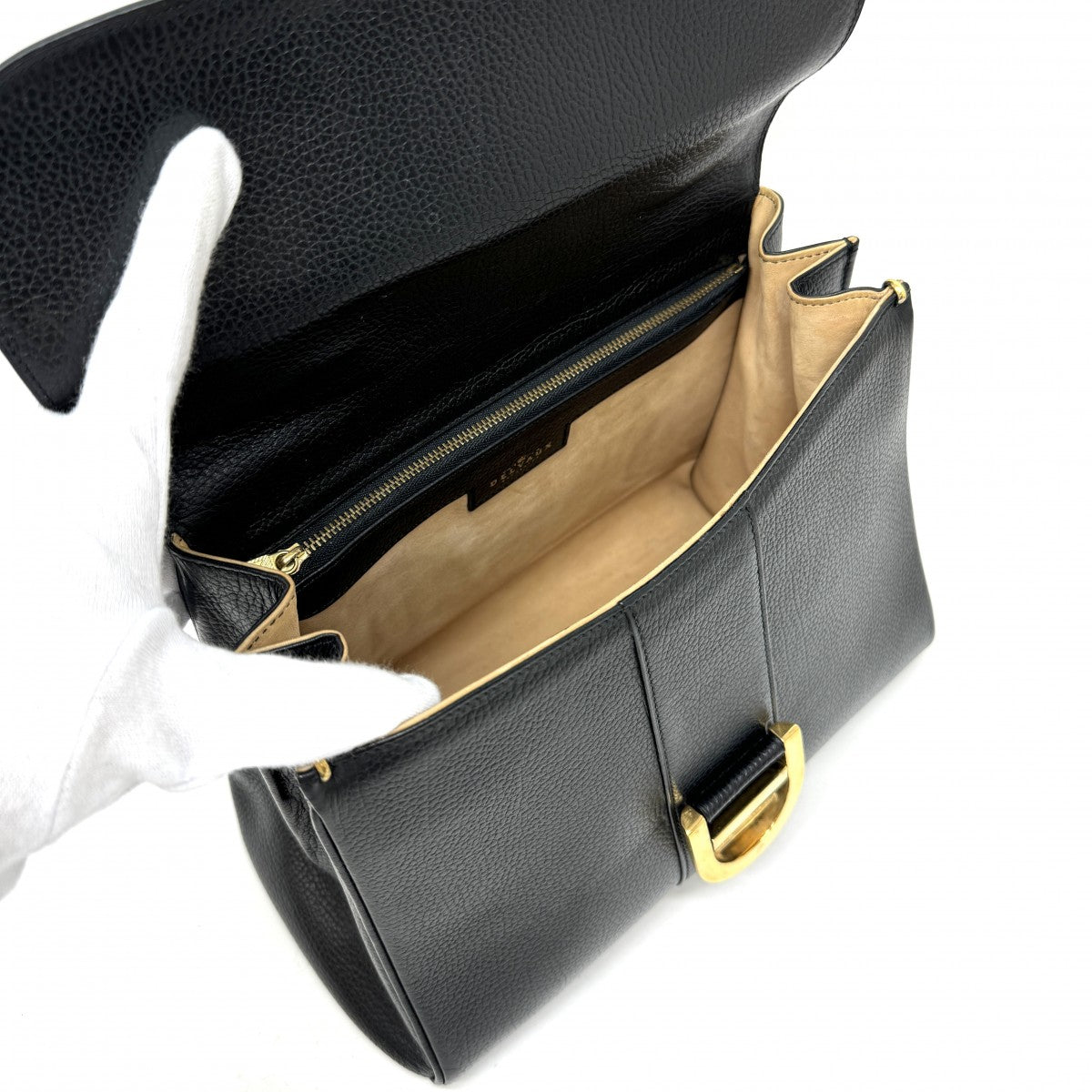 DELVAUX DELVAUX Brillon PM Brillon PM Bag, Tote Bag, Leather, Black, Gold Fittings