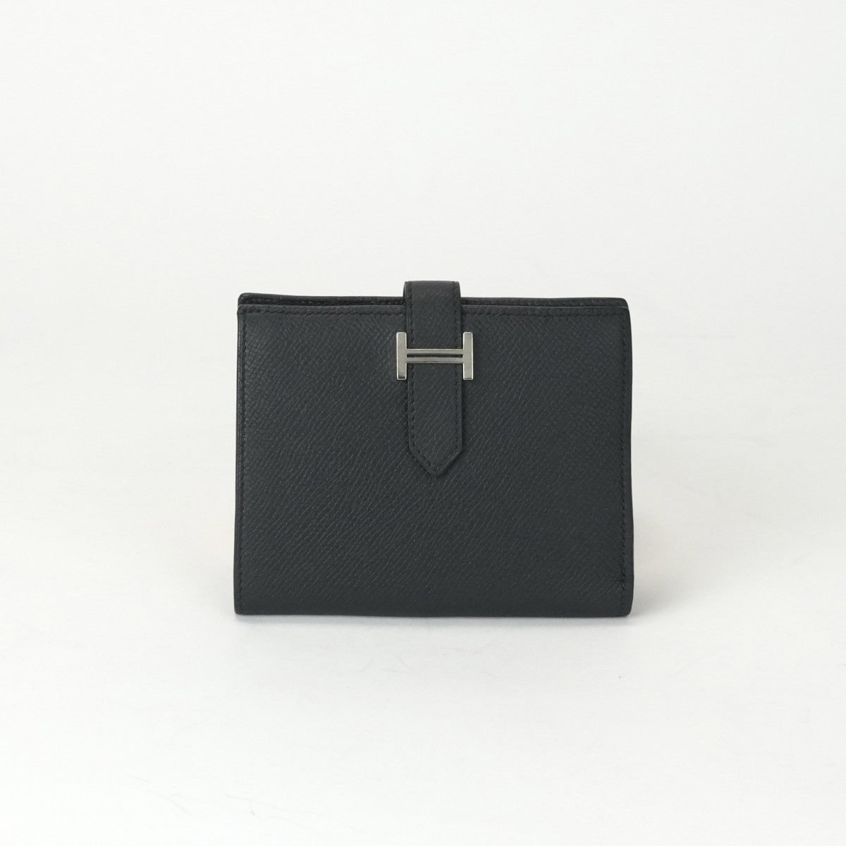 HERMES 爱马仕 Bearn compact Bearn compact 钱包，比福尔德钱包，迷你钱包，迷你钱包，爱普生黑色，黑色，银色配件，沃伊·艾普森（Vaugh Epson）
