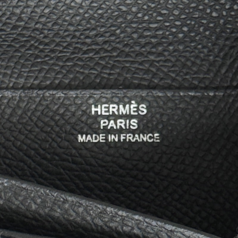 HERMES 爱马仕 Bearn compact Bearn compact 钱包，比福尔德钱包，迷你钱包，迷你钱包，爱普生黑色，黑色，银色配件，沃伊·艾普森（Vaugh Epson）