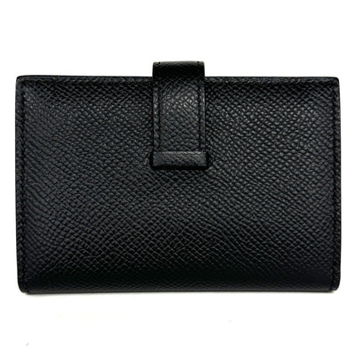 HERMES HERMES Bearn mini Bearn mini Monochrome Wallet, Bifold Wallet, Mini Wallet, Mini Wallet, Epson, Saw Black, Black, Black, Black Metal Fittings, Vo Epson Card Case, Card Holder, Compact Wallet