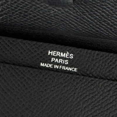 HERMES HERMES Bearn mini Bearn mini Monochrome Wallet, Bifold Wallet, Mini Wallet, Mini Wallet, Epson, Saw Black, Black, Black, Black Metal Fittings, Vo Epson Card Case, Card Holder, Compact Wallet