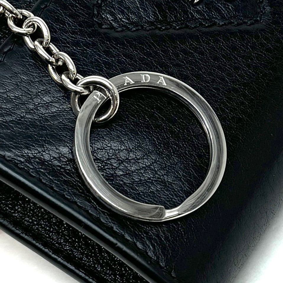プラダ PRADA 財布 コインケース 小銭入れ ヴィテロダイノ ブラック 黒