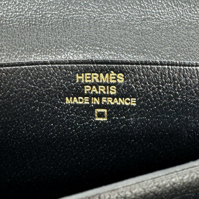 エルメス HERMES ベアンクラシック ベアン 財布 長財布 ロングウォレット アリゲーター クロコダイル ノワール ブラック 黒 ゴールド金具 エキゾチック