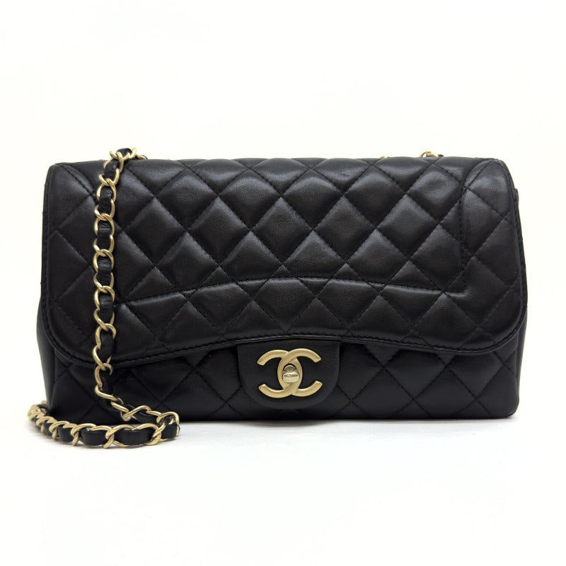 CHANEL CHANEL Matelass? Bag Shoulder Bag Lambskin Black Gold Hardware Chain Shoulder Bag S Flap W chain Single flap Double chainCoco Mark Turnlock