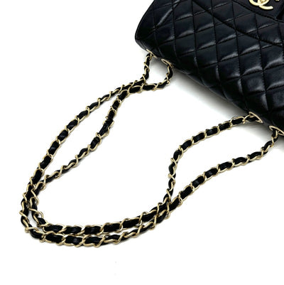 CHANEL 샤넬 Matelass? 가방 숄더 가방 램스킨 블랙 골드 하드웨어 체인 어깨 가방 S 플랩 W chain Single flap Double chain코코 마크 턴록