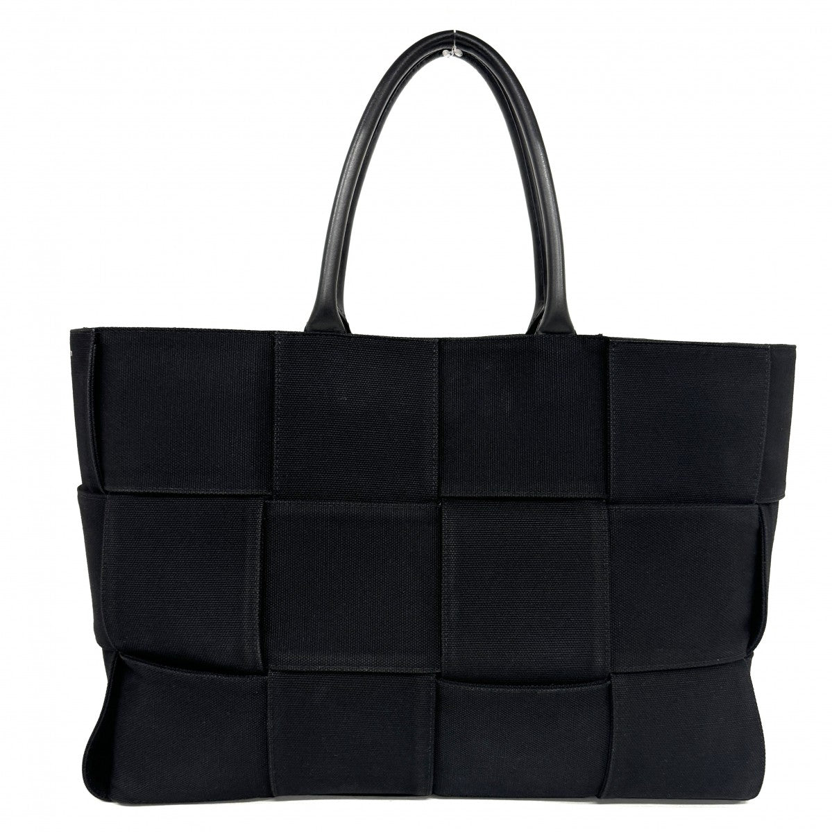 BOTTEGA VENETA Bottegaveneta Maxi intrecciato Maxi intrecciato Large 아르코 토트 백 토트 백 캔버스 가죽 검은 실버 메탈 피팅