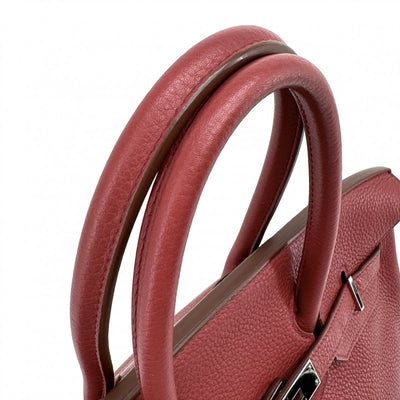 HERMES 爱马仕 Birkin 35 Birkin 35 手提袋Torillon Clemence Rouge Casack Casack红色银色金属配件