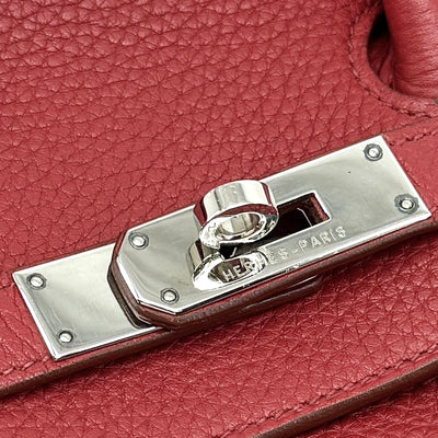 HERMES 爱马仕 Birkin 35 Birkin 35 手提袋Torillon Clemence Rouge Casack Casack红色银色金属配件