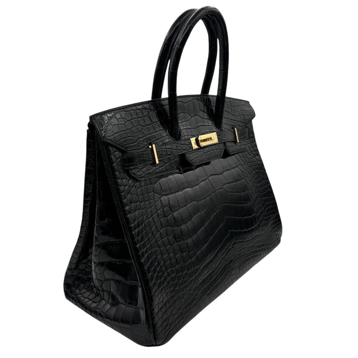 HERMES HERMES Birkin 35 Birkin 35 Bag, Tote Bag, Alligator, Crocodile, Noir, Black, Gold Fittings