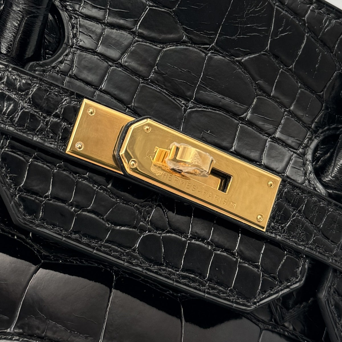 HERMES HERMES Birkin 35 Birkin 35 Bag, Tote Bag, Alligator, Crocodile, Noir, Black, Gold Fittings