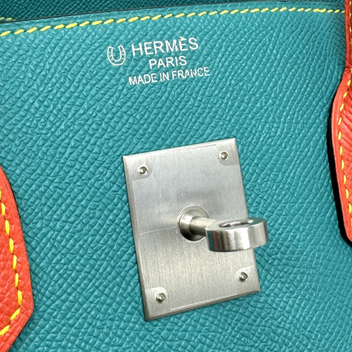 エルメス HERMES バーキン35 バーキン 35 スペシャルオーダー SPO パーソナルオーダー PO バイカラー バッグ トートバッグ エプソン ヴェールヴェローヌ カプシーヌ グリーン オレンジ 緑 シルバー金具 ハンドバッグ