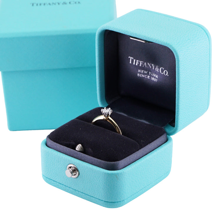 Tiffany & Co. Tiffany & Co. 약혼 반지 플래티넘 골드 솔리테어 Tiffany & Co. 링 PT950/750YG 옐로우 골드 다이아몬드 반지 약혼 반지 설정