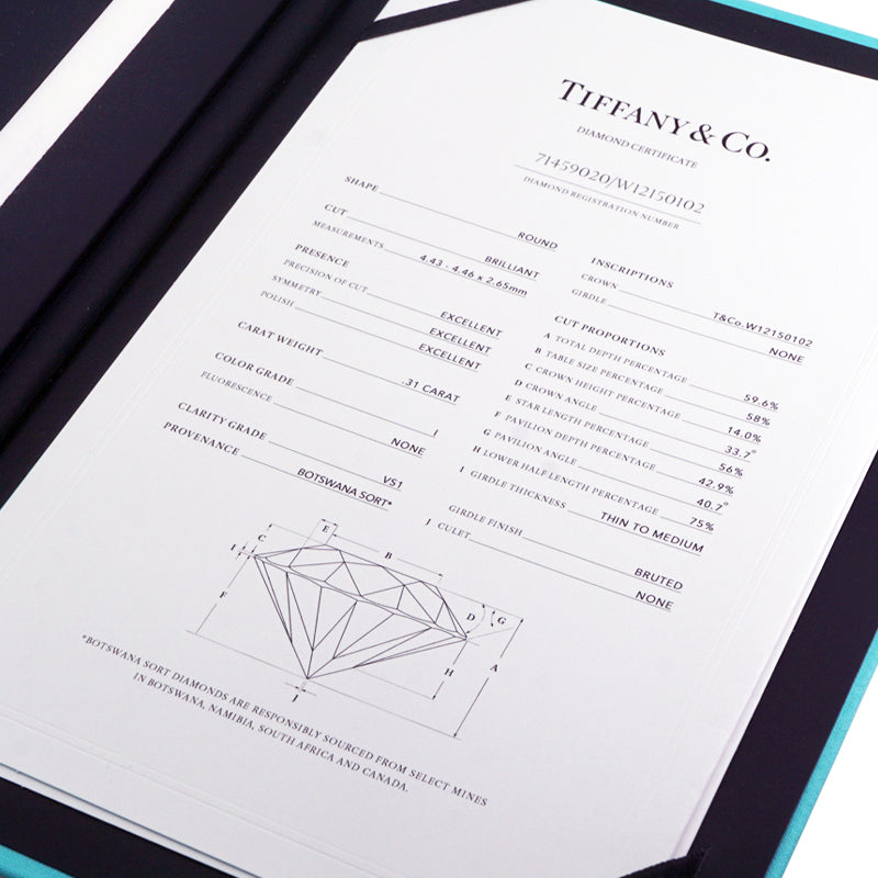 Tiffany & Co. Tiffany＆Co。 Tiffany & Co. 和谐环PT950白金钻石订婚铂金