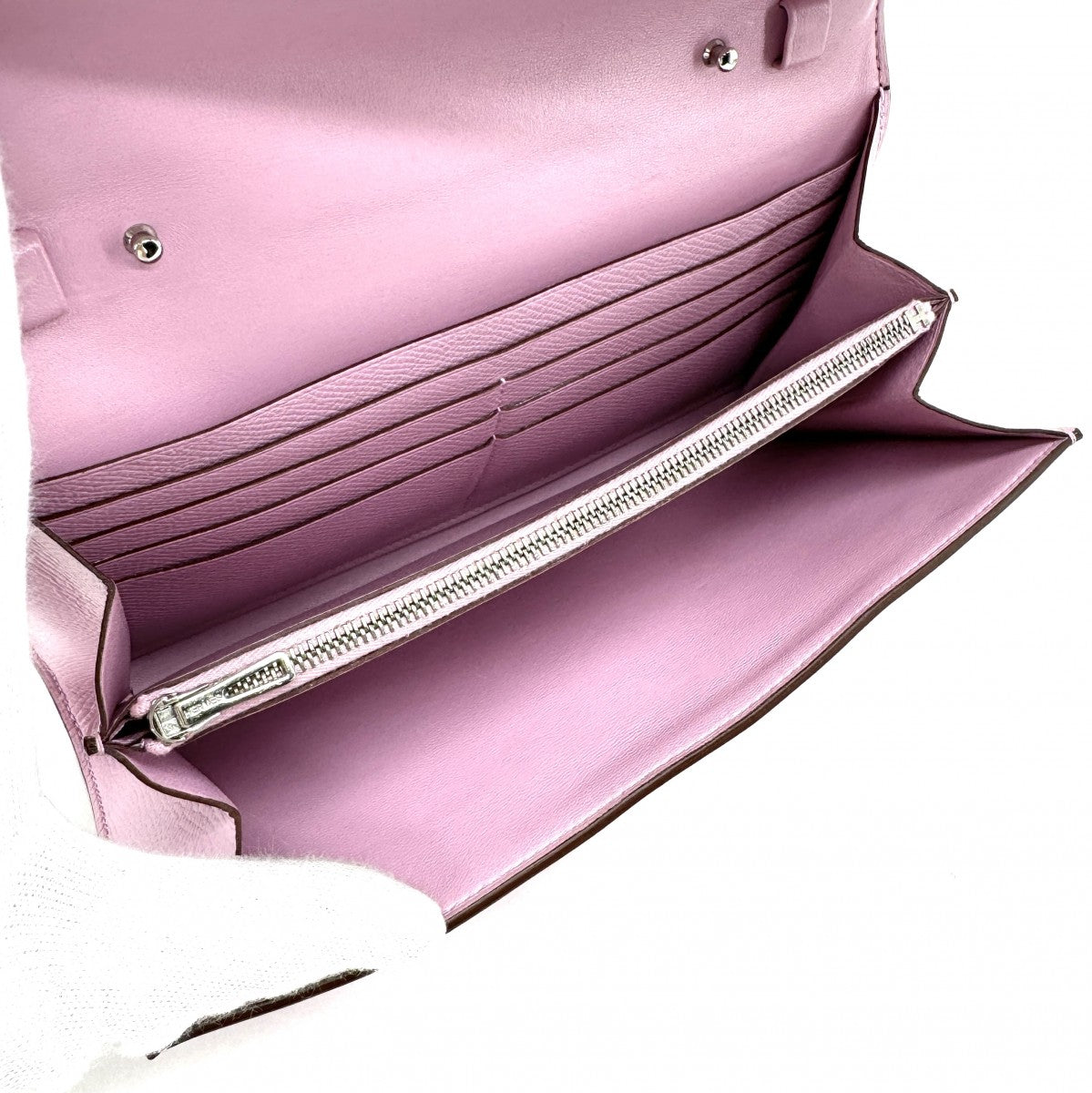 HERMES 헤르메스 Constance long to go Constance long to go 지갑 롱 지갑 Epson Mauve Silvestle Pink Silver Metal Fittings Vo Epson