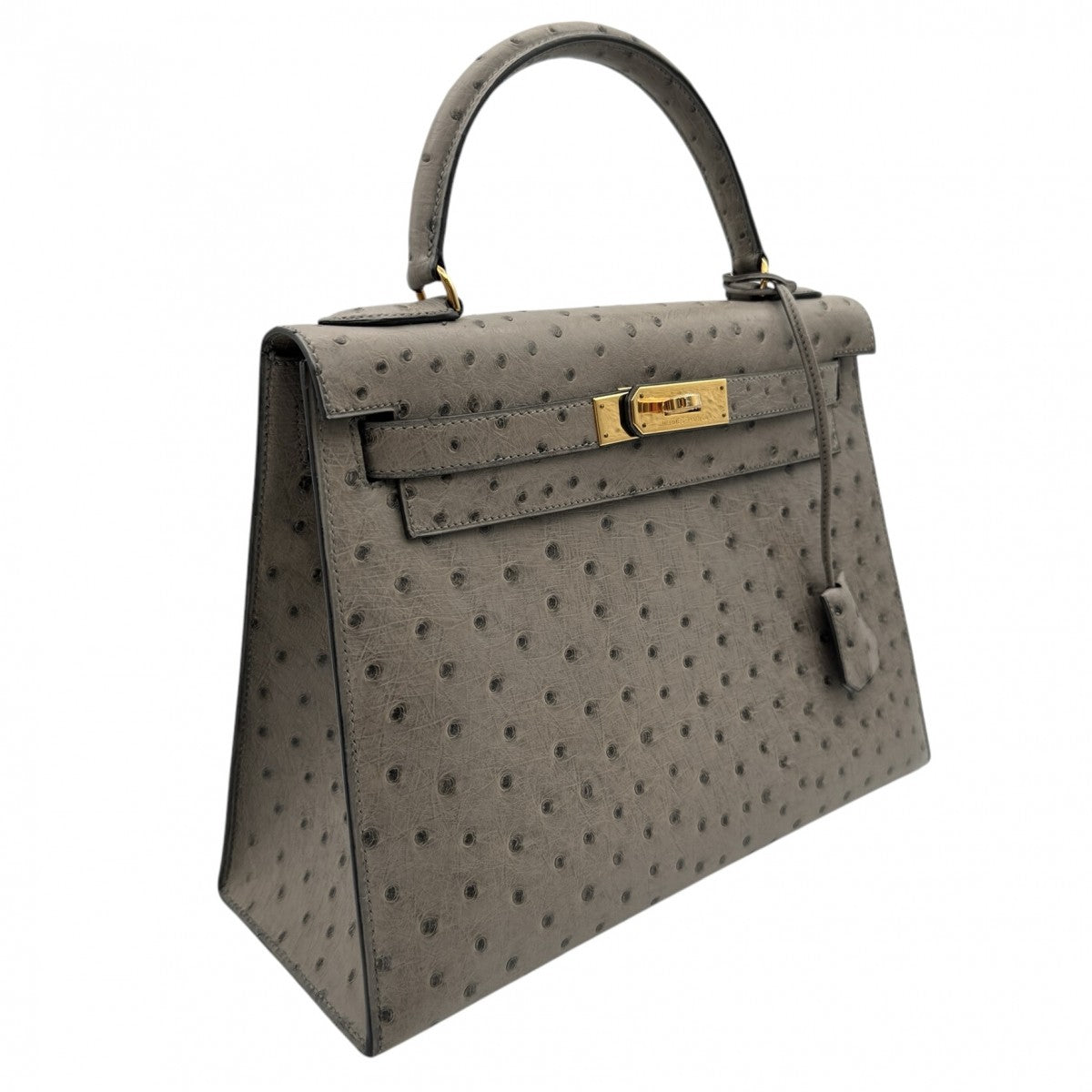 HERMES HERMES Kelly 28 Kelly 28 Bag Tote Bag OEAUStritch mousse grey gold fittings