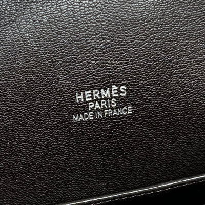 HERMES 爱马仕 Plume dog 38 Plume dog 38 袋子，商务袋，公文包，盒子小腿，棕色，棕色，银色硬件