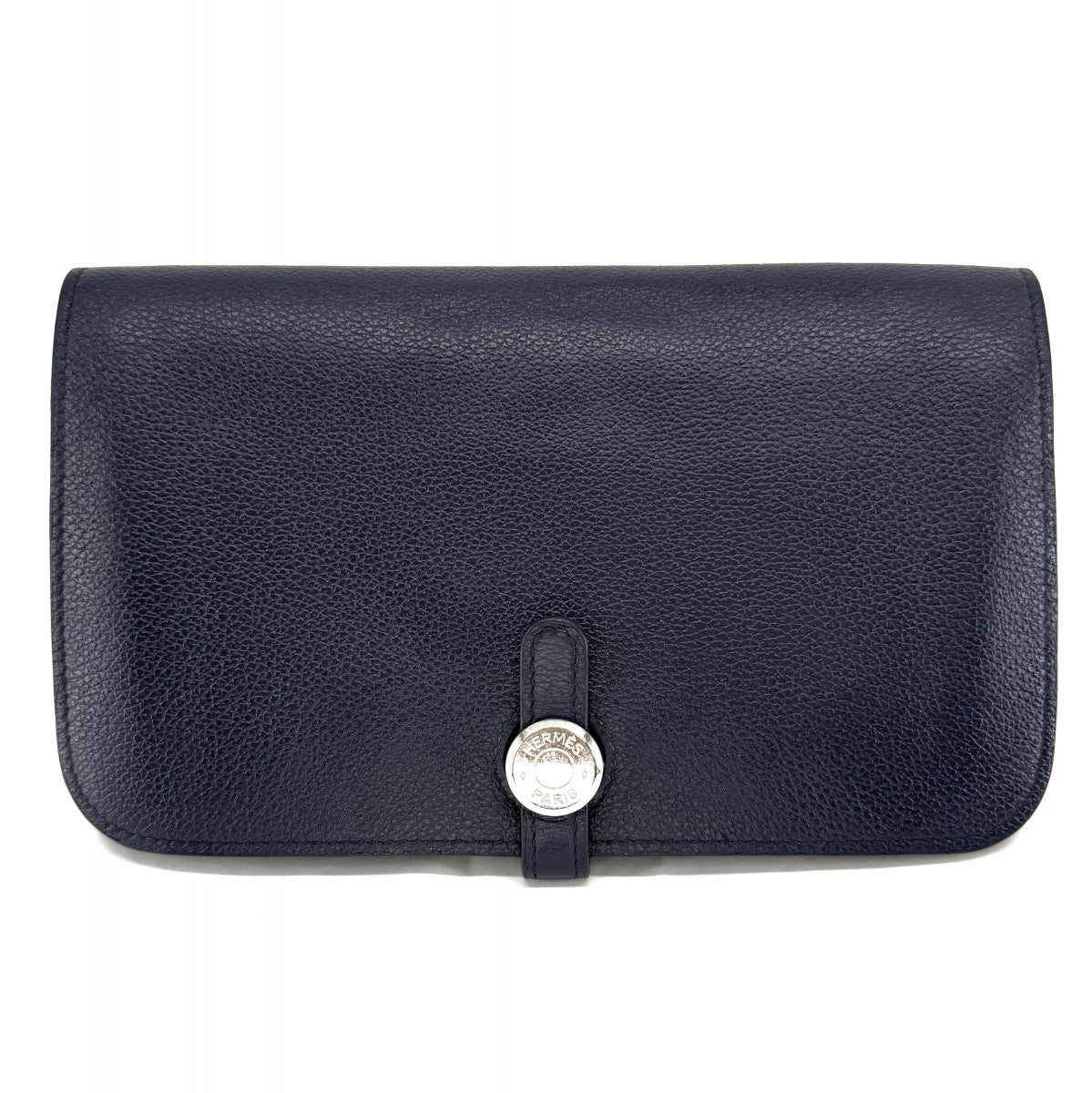 HERMES HERMES Dogon GM Dogon GM Dogon duo Wallet, long wallet, long wallet, togo, blue nuit, navy, navy, silver hardware