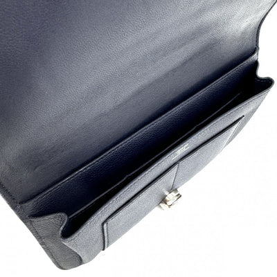 HERMES HERMES Dogon GM Dogon GM Dogon duo Wallet, long wallet, long wallet, togo, blue nuit, navy, navy, silver hardware