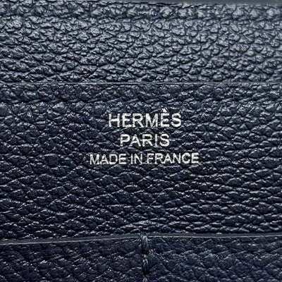 HERMES HERMES Dogon GM Dogon GM Dogon duo Wallet, long wallet, long wallet, togo, blue nuit, navy, navy, silver hardware