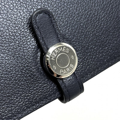 エルメス HERMES ドゴンGM ドゴン GM ドゴンデュオ 財布 長財布 ロングウォレット トゴ ブルーニュイ ネイビー 紺 シルバー金具