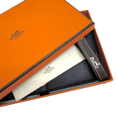 HERMES HERMES Dogon GM Dogon GM Dogon duo Wallet, long wallet, long wallet, togo, blue nuit, navy, navy, silver hardware