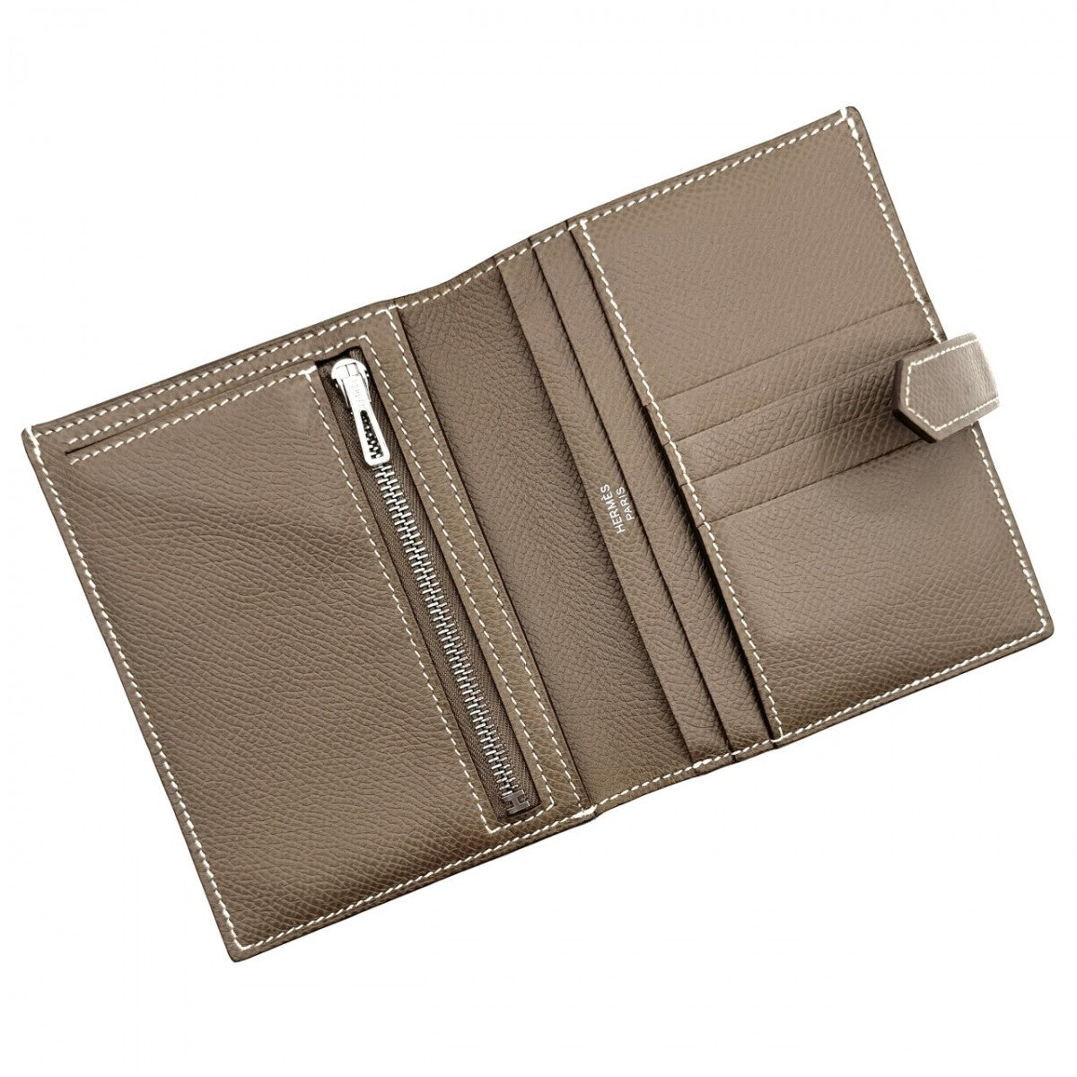 HERMES 爱马仕 Bearn compact Bearn compact 钱包，比福尔德钱包，迷你钱包，迷你钱包，Epson，Etoup，Grey，Greige，Silver Fittings，vo Epson