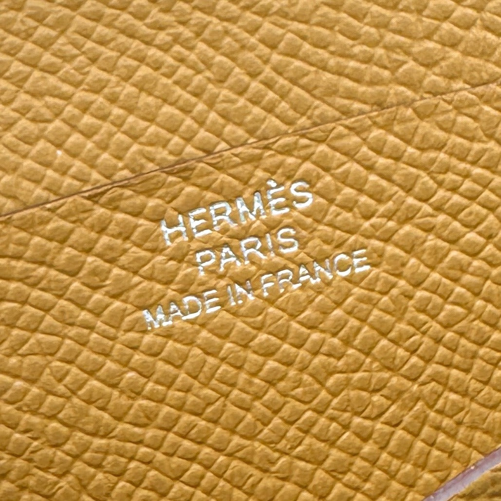 HERMES HERMES Bearn compact Verso Bearn compact Wallet, Bifold Wallet, Mini Wallet, Mini Wallet, Epson, Rose Confetti x Sesame, Pink, Brown, Silver Fittings, Vaugh Epson Bicolor