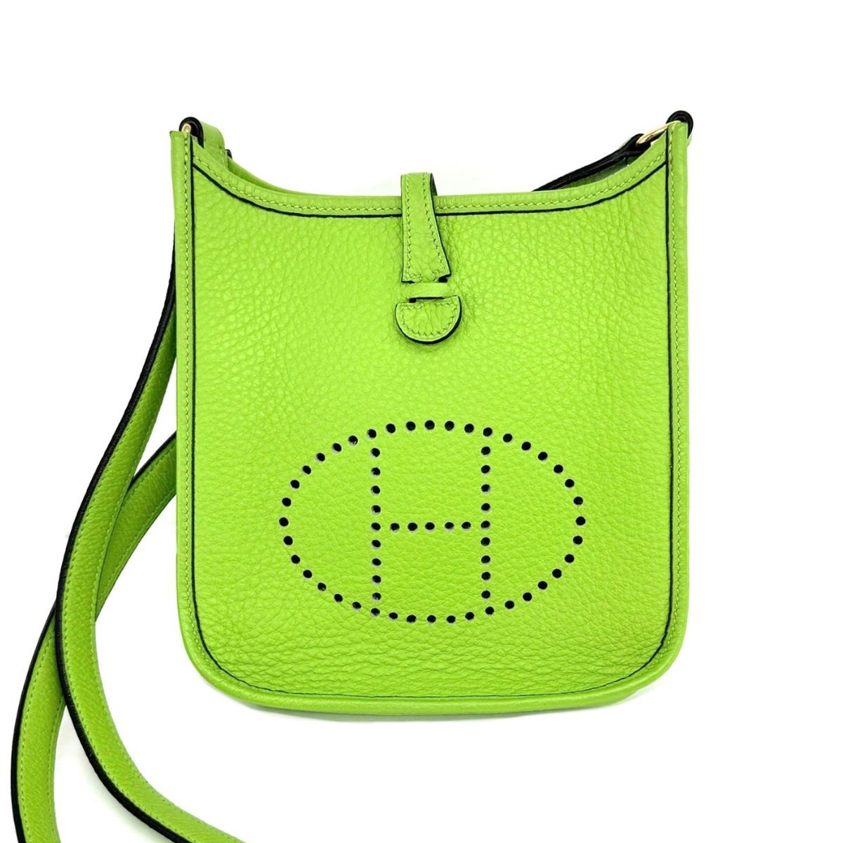 HERMES HERMES Evelyne TPM Evelyne TPM Evelyne TPM Evelyne TPM Bag Shoulder Bag Torillon Clemence Apple Green Green Green Yellow Green Gold Metal fittings