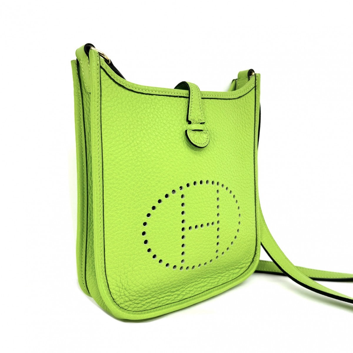 HERMES HERMES Evelyne TPM Evelyne TPM Evelyne TPM Evelyne TPM Bag Shoulder Bag Torillon Clemence Apple Green Green Green Yellow Green Gold Metal fittings