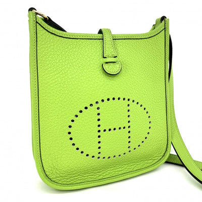 HERMES HERMES Evelyne TPM Evelyne TPM Evelyne TPM Evelyne TPM Bag Shoulder Bag Torillon Clemence Apple Green Green Green Yellow Green Gold Metal fittings