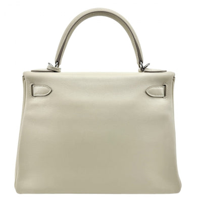 HERMES HERMES Kelly 28 Kelly 28 Bag, Tote bag, Shoulder bag, Swift, Cle, Beige, Silver hardware, Vo Swift