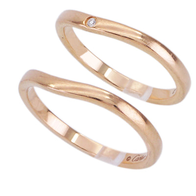 カルティエ Cartier バレリーナ カーブ ウェディング リング バレリーナカーブウェディング リング BALLERINE WEDDING BAND リング 指輪 750PG ゴールド 結婚指輪　マリッジリング 　ピンクゴールド　ペア