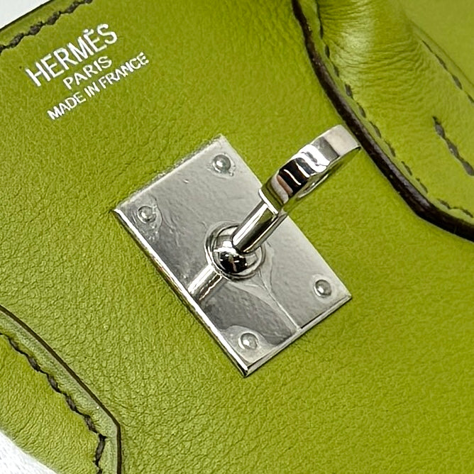 エルメス HERMES バーキン25 バーキン 25 バッグ トートバッグ スイフト アニスグリーン グリーン 緑 シルバー金具 ヴォースイフト