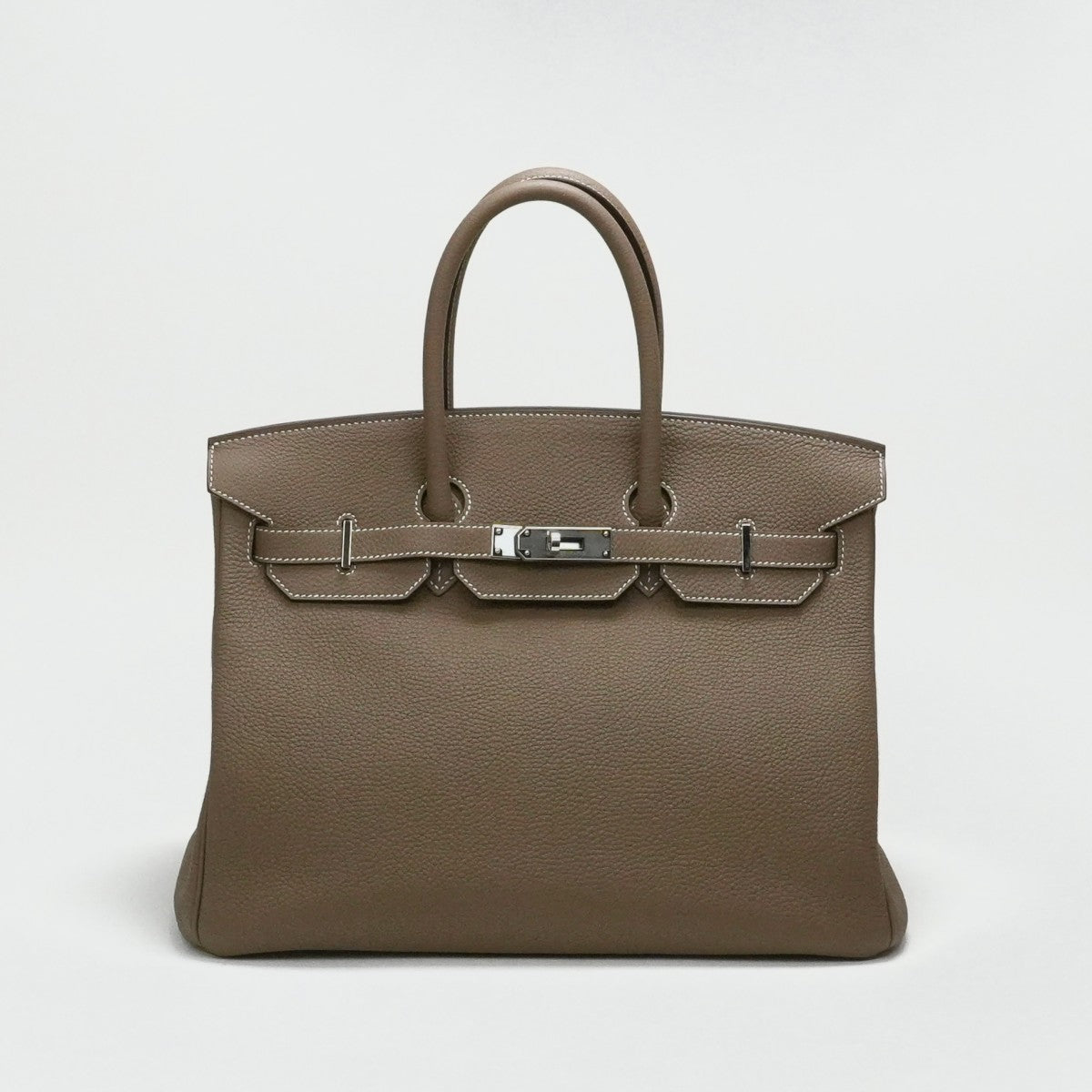 HERMES 爱马仕 Birkin 35 包，手提袋，多哥埃托普，灰色，银色配件，手提包