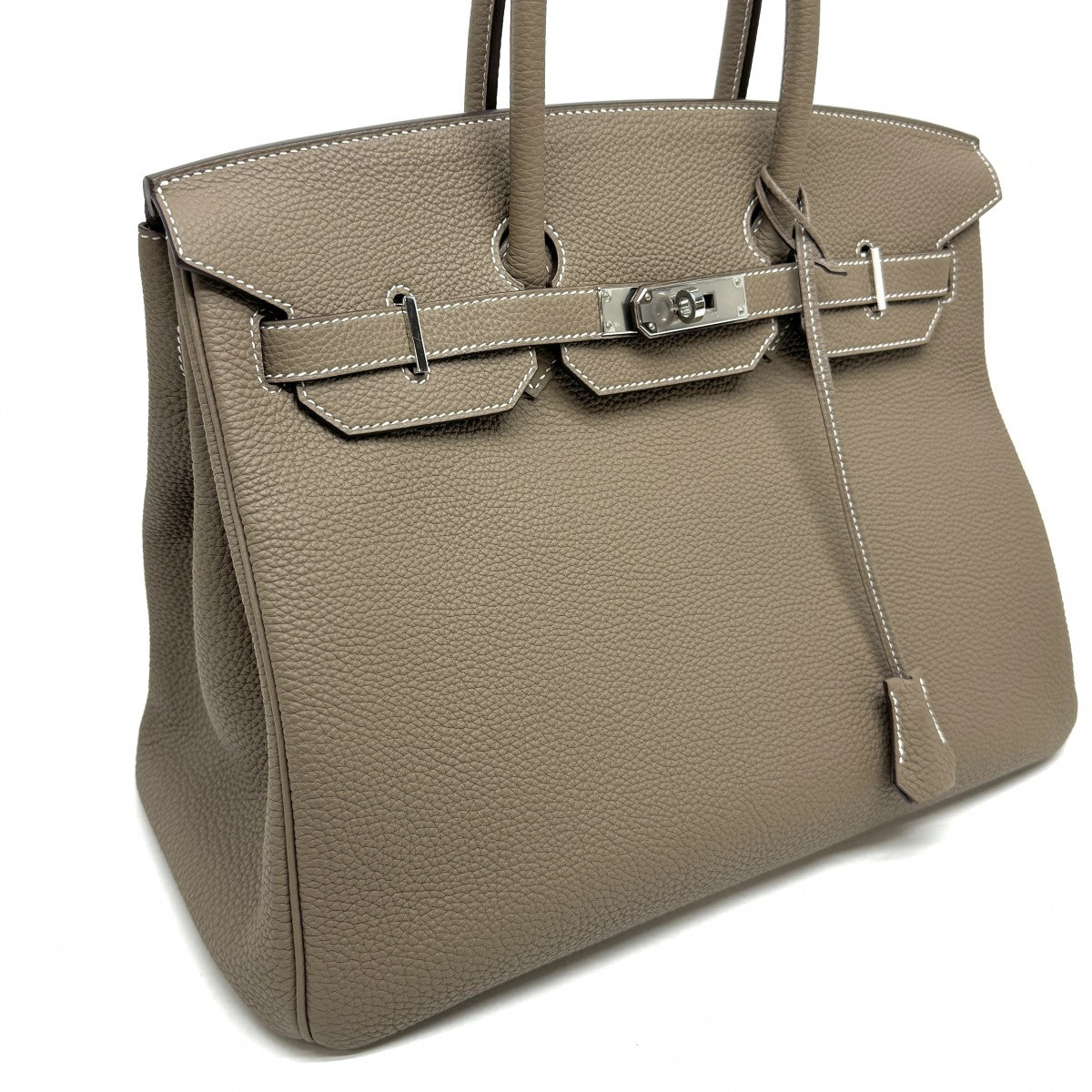 HERMES 爱马仕 Birkin 35 包，手提袋，多哥埃托普，灰色，银色配件，手提包