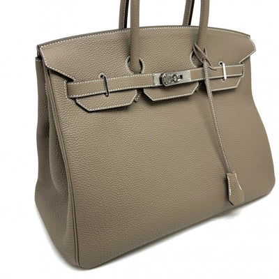 HERMES 爱马仕 Birkin 35 包，手提袋，多哥埃托普，灰色，银色配件，手提包