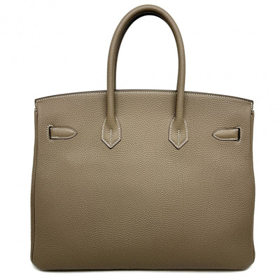 HERMES 爱马仕 Birkin 35 包，手提袋，多哥埃托普，灰色，银色配件，手提包