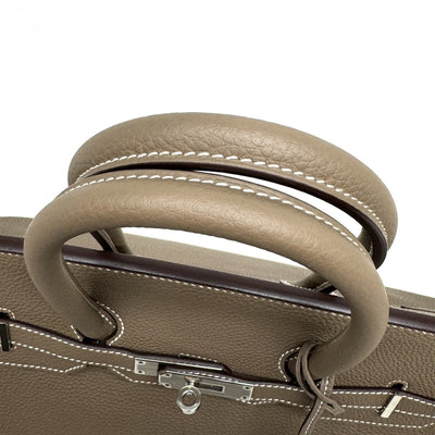 HERMES 爱马仕 Birkin 35 包，手提袋，多哥埃托普，灰色，银色配件，手提包